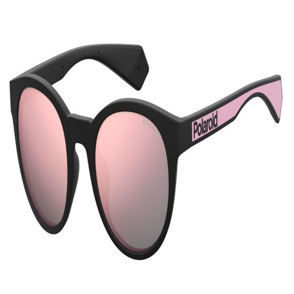Polaroid Round Unisex Black/Pink Acetate Frame